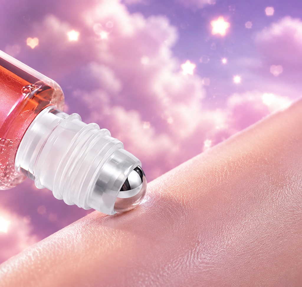 Aura Twin Miss Me - gros plan roll-on sur la peau